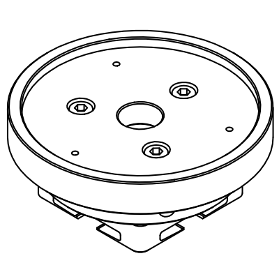 Zeichnung der Aufnahmen für Nullpunktspannsystem 3R für Handspannfutter DBF140x58