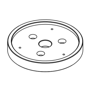 Zeichnung einer flachen Aufnahme für Handspannfutter DBF140x58