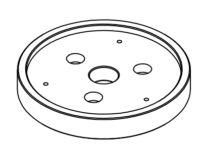 Zeichnung einer flachen Aufnahme für Handspannfutter DBF140x58