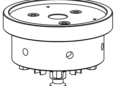 Zeichnung der Aufnahmen für Nullpunktspannsystem Hirschmann PrisFix für Handspannfutter DBF140x58