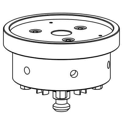 Zeichnung der Aufnahmen für Nullpunktspannsystem Hirschmann PrisFix für Handspannfutter DBF140x58