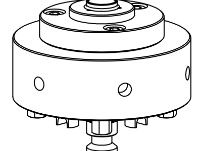 Zeichnung der Aufnahmen für Nullpunktspannsystem Hirschmann PrisFix für Handspannfutter DBF34