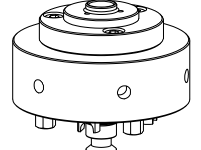 Zeichnung der Aufnahmen für Nullpunktspannsystem Hirschmann PrisFix für Handspannfutter DBF55