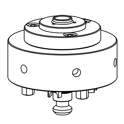 Zeichnung der Aufnahmen für Nullpunktspannsystem Hirschmann PrisFix für Handspannfutter DBF55