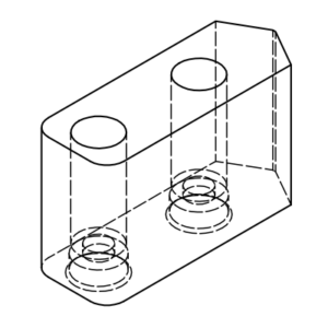 Zeichnung eine Aufsatzbackens für Handspannfutter DBF55 und DBF63